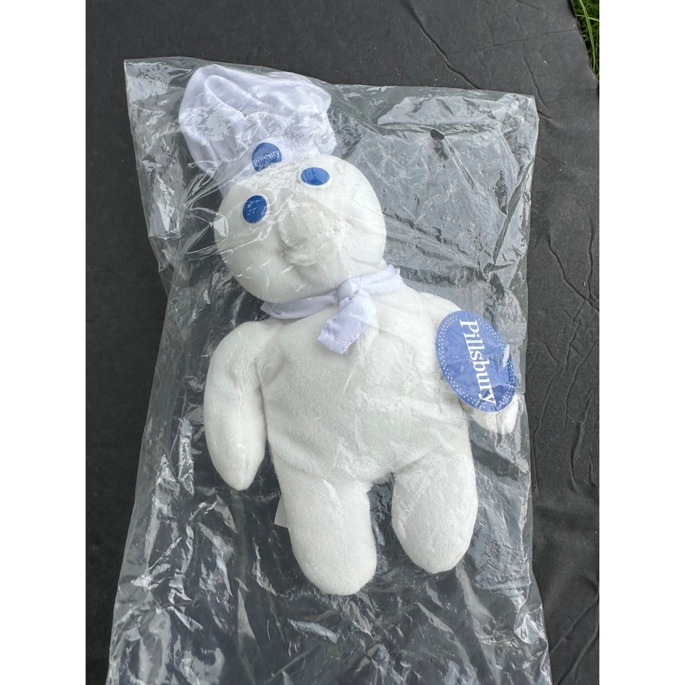 Vintage 1997 Pillsbury Doughboy Poppin Fresh Bean Bag Plush Toy NIP Sealed 8in